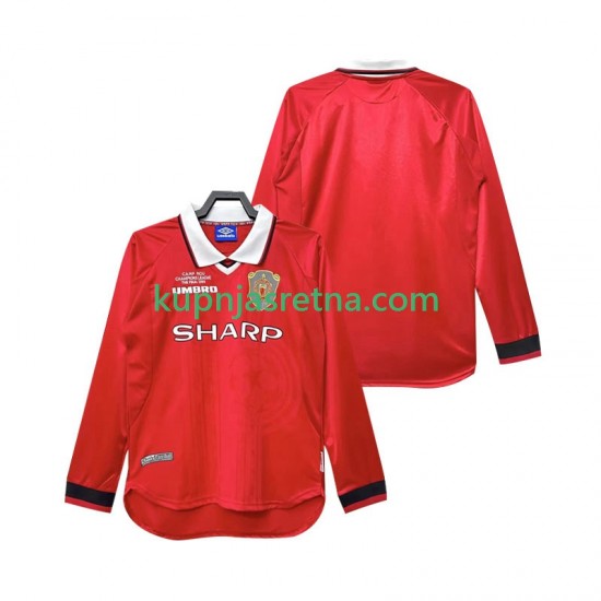 Muškarci Domaći Home Dresova Manchester United Retro 1999 2000 Dugim Rukavima