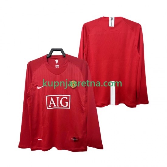Muškarci Domaći Home Dresova Manchester United Retro 2007 2008 Dugim Rukavima