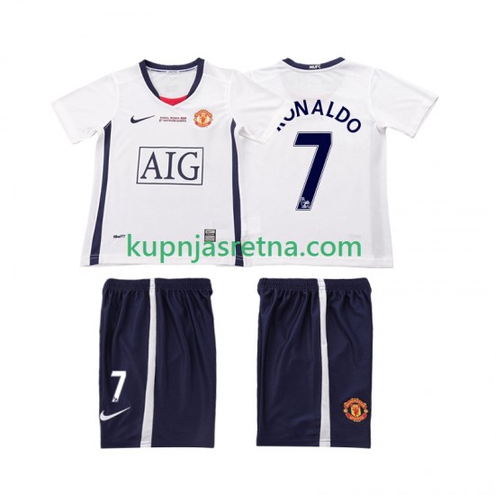 Dječja Gostujući Away Dresova Manchester United Ronaldo 7 Retro Champions League 2008 2009 Kratkih Rukava