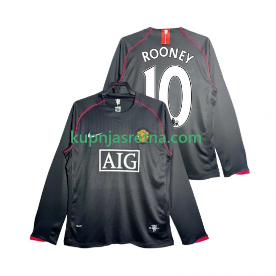 Muškarci Gostujući Away Dresova Manchester United Rooney 10 Retro 2007 2008 Dugim Rukavima