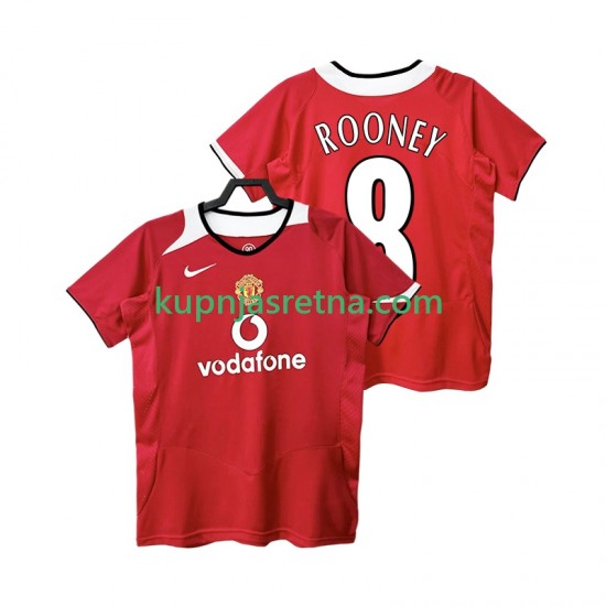 Muškarci Domaći Home Dresova Manchester United Rooney 8 Retro 2005 2006 Kratkih Rukava