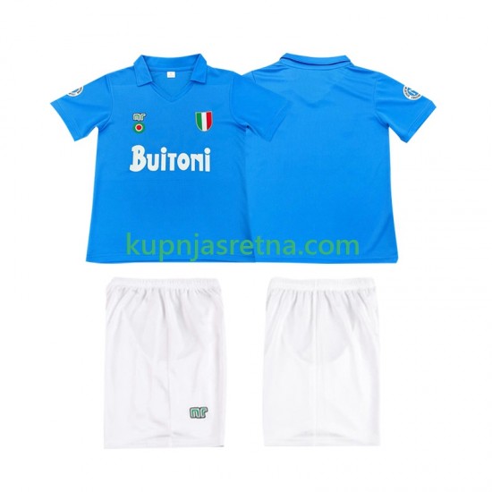 Dječja Domaći Home Dresova Napoli Retro 1987 1988 Kratkih Rukava