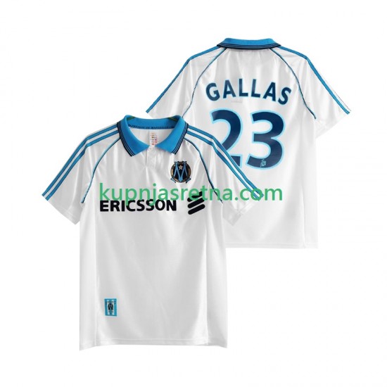Muškarci Domaći Home Dresova Olympique de Marseille Gallas 23 Retro 1998 1999 Kratkih Rukava