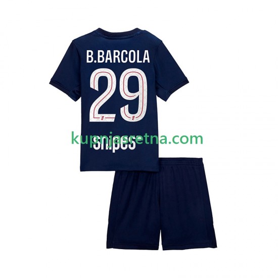 Dječja Domaći Home Dresova Paris Saint-Germain Bradley Barcola 29 2025-2026 Kratkih Rukava