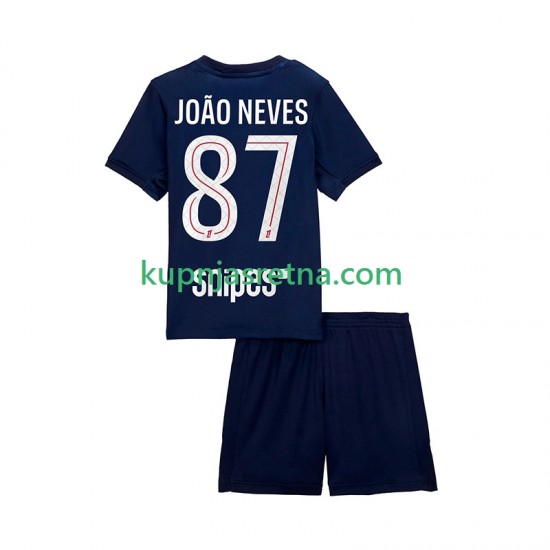 Dječja Domaći Home Dresova Paris Saint-Germain Joao Neves 87 2025-2026 Kratkih Rukava