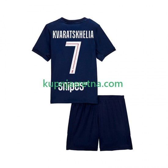 Dječja Domaći Home Dresova Paris Saint-Germain Khvicha Kvaratskhelia 7 2025-2026 Kratkih Rukava