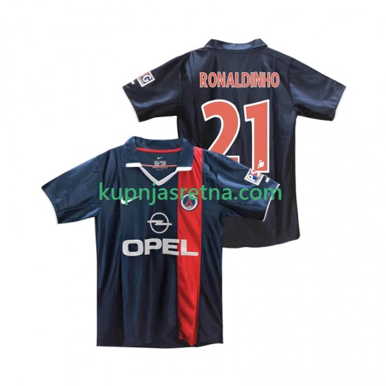 Muškarci Domaći Home Dresova Paris Saint-Germain RONALDINHO 21 Retro 2001 2002 Kratkih Rukava
