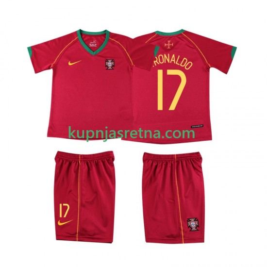 Dječja Domaći Home Dresova Portugal Cristiano Ronaldo 17 Retro 2006 Kratkih Rukava