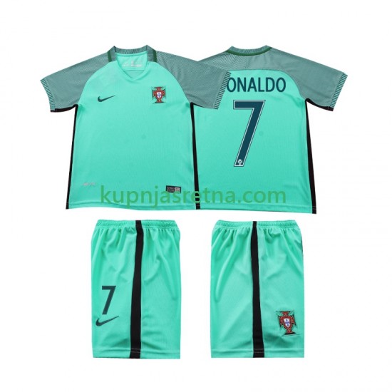 Dječja Gostujući Away Dresova Portugal Cristiano Ronaldo 7 Retro 2016 Kratkih Rukava