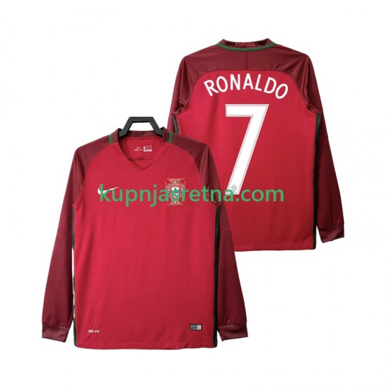 Muškarci Domaći Home Dresova Portugal Cristiano Ronaldo 7 Retro 2016 Dugim Rukavima