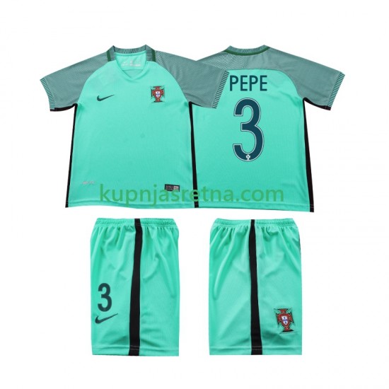 Dječja Gostujući Away Dresova Portugal PEPE 3 Retro 2016 Kratkih Rukava