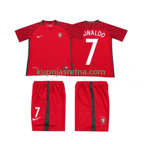 Dječja Domaći Home Dresova Portugal RONALDO 7 Retro 2016 Kratkih Rukava
