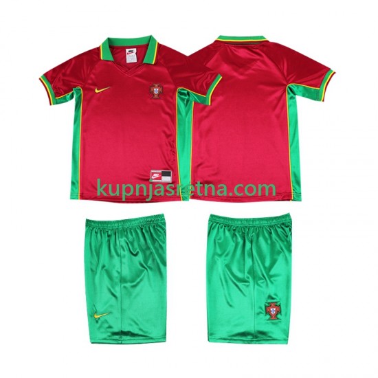 Dječja Domaći Home Dresova Portugal Retro 1998 Kratkih Rukava