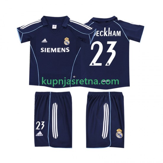Dječja Gostujući Away Dresova Real Madrid BECKHAM 23 Retro 2005 2006 Kratkih Rukava