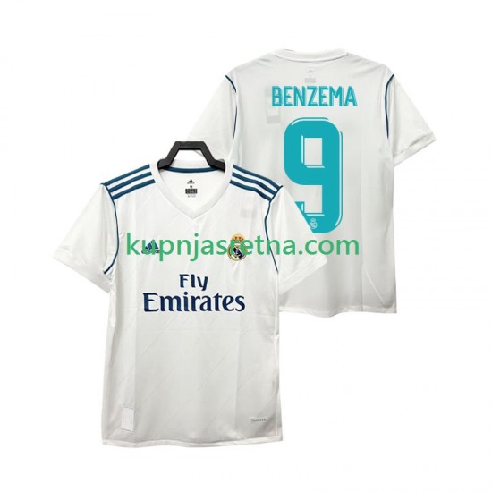 Muškarci Domaći Home Dresova Real Madrid BENZEMA 9 Retro 2017 2018 Kratkih Rukava