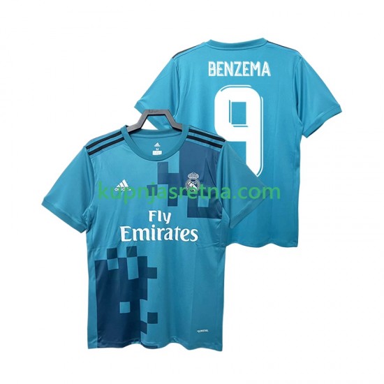 Muškarci Treći Dresova Real Madrid BENZEMA 9 Retro 2017 2018 Kratkih Rukava