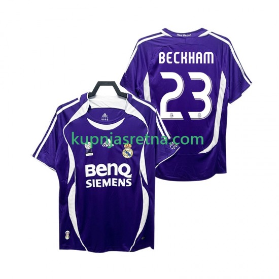 Muškarci Gostujući Away Dresova Real Madrid Beckham 23 Retro 2006 2007 Kratkih Rukava