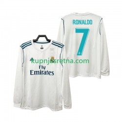 Muškarci Domaći Home Dresova Real Madrid CRISTIANO RONALDO 7 Retro 2017 2018 Dugim Rukavima