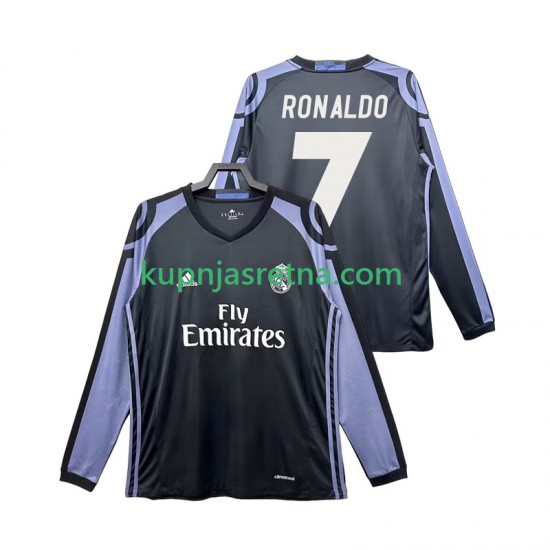 Muškarci Treći Dresova Real Madrid Cristiano Ronaldo 7 Retro 2016 2017 Dugim Rukavima