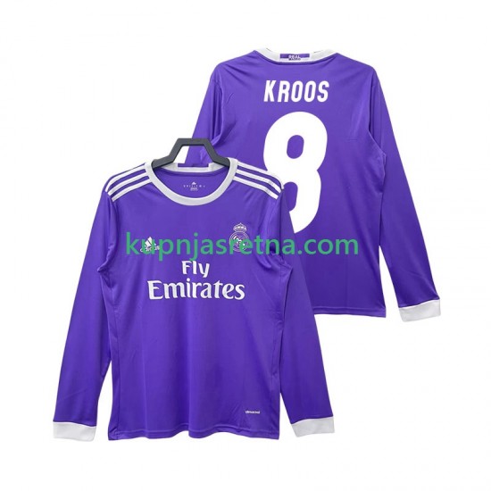 Muškarci Gostujući Away Dresova Real Madrid KROOS 8 Retro 2016 2017 Dugim Rukavima