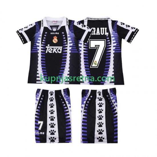 Dječja Treći Dresova Real Madrid RAUL 7 Retro 1997 1998 Kratkih Rukava