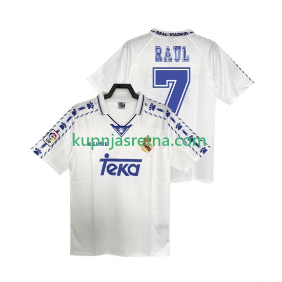 Muškarci Domaći Home Dresova Real Madrid RAUL 7 Retro 1996 1997 Kratkih Rukava