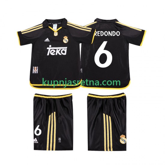 Dječja Gostujući Away Dresova Real Madrid REDONDO 6 Retro 1999 2001 Kratkih Rukava
