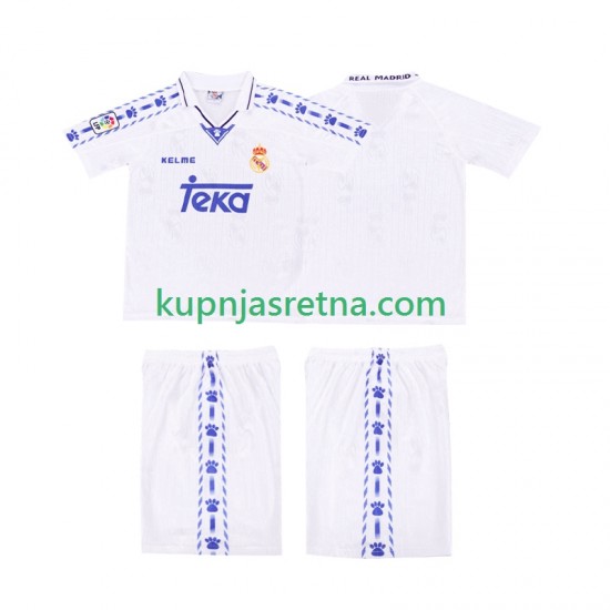 Dječja Domaći Home Dresova Real Madrid Retro 1996-1997 Kratkih Rukava