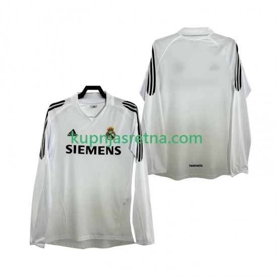 Muškarci Domaći Home Dresova Real Madrid Retro 2005 2006 Dugim Rukavima