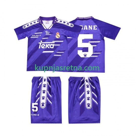 Dječja Gostujući Away Dresova Real Madrid ZIDANE 5 Retro 1994 1996 Kratkih Rukava