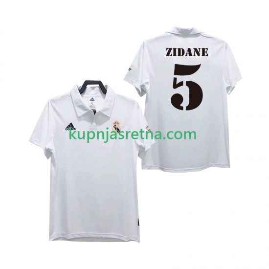 Muškarci Domaći Home Dresova Real Madrid ZIDANE 5 Retro 2002 2003 Kratkih Rukava