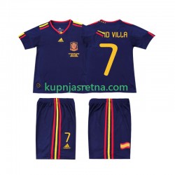 Dječja Gostujući Away Dresova Španjolska DAVID VILLA 7 Retro 2010 Kratkih Rukava