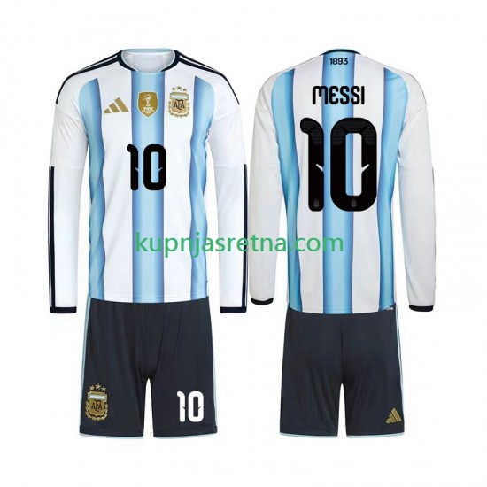Dječja Domaći Home Dresova Argentina Lionel Messi 10 World Cup 2026 Dugim Rukavima