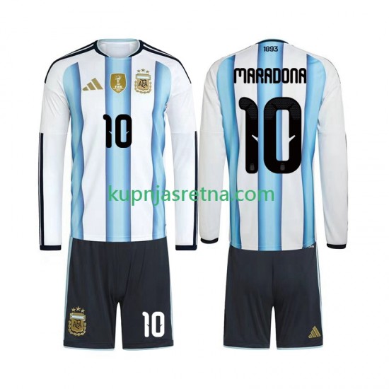 Dječja Domaći Home Dresova Argentina Maradona 10 World Cup 2026 Dugim Rukavima