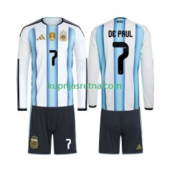 Dječja Domaći Home Dresova Argentina Rodrigo De Paul 7 World Cup 2026 Dugim Rukavima