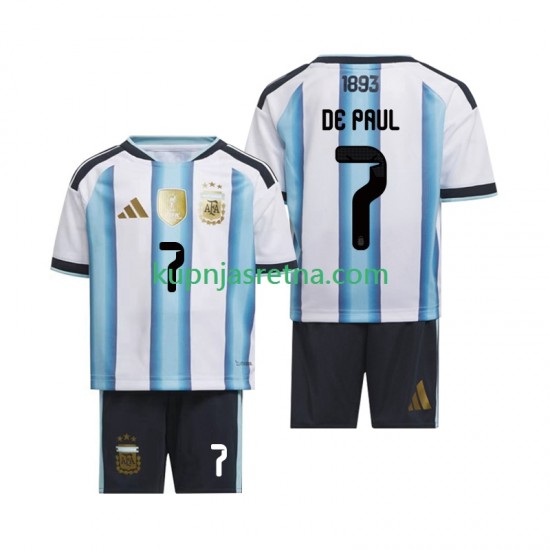 Dječja Domaći Home Dresova Argentina Rodrigo De Paul 7 World Cup 2026 Kratkih Rukava