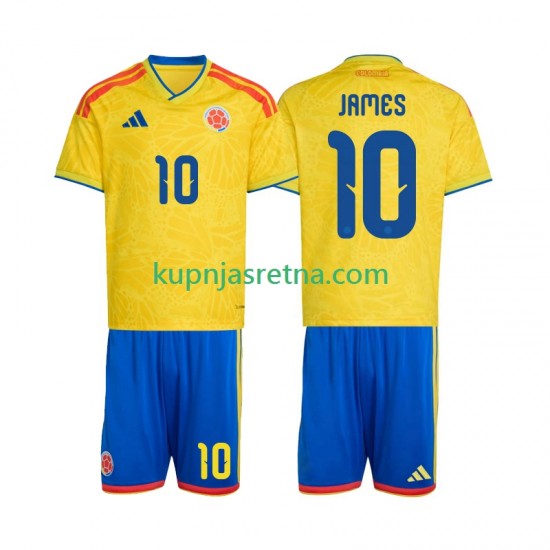 Dječja Domaći Home Dresova Kolumbija James Rodriguez 10 World Cup 2026 Kratkih Rukava
