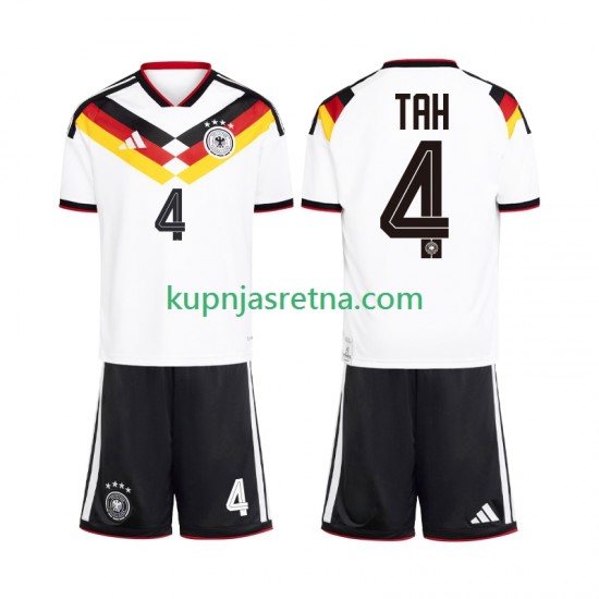 Dječja Domaći Home Dresova Njemačka Jonathan Tah 4 World Cup 2026 Kratkih Rukava