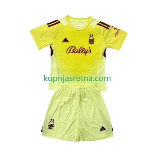 Dječja Domaći Home Golmanski Dresova Nottingham Forest 2025-2026 Kratkih Rukava