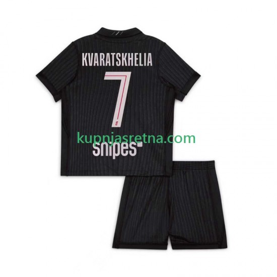 Dječja Četvrti Dresova Paris Saint-Germain Khvicha Kvaratskhelia 7 2025-2026 Kratkih Rukava