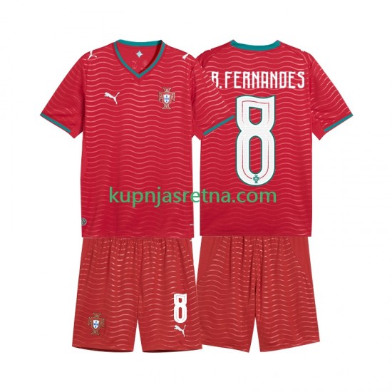 Dječja Domaći Home Dresova Portugal Bruno Fernandes 8 World Cup 2026 Kratkih Rukava