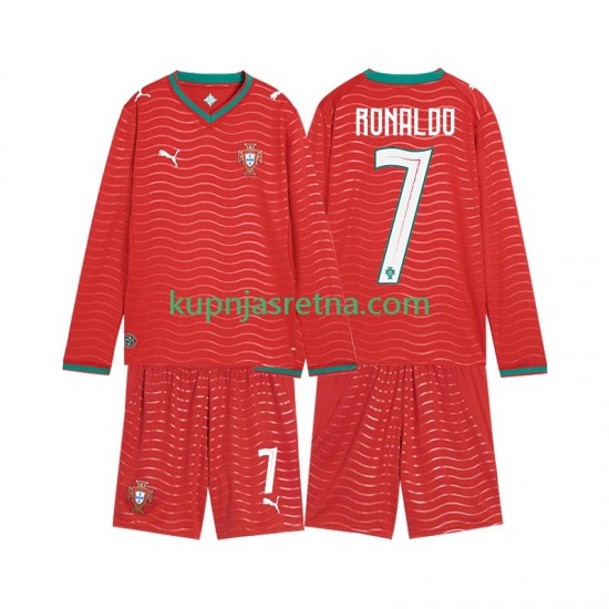 Dječja Domaći Home Dresova Portugal Cristiano Ronaldo 7 World Cup 2026 Dugim Rukavima