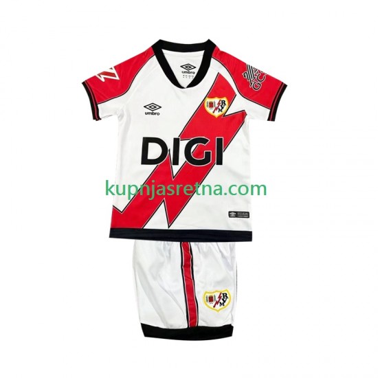 Dječja Domaći Home Dresova Rayo Vallecano 2025-2026 Kratkih Rukava