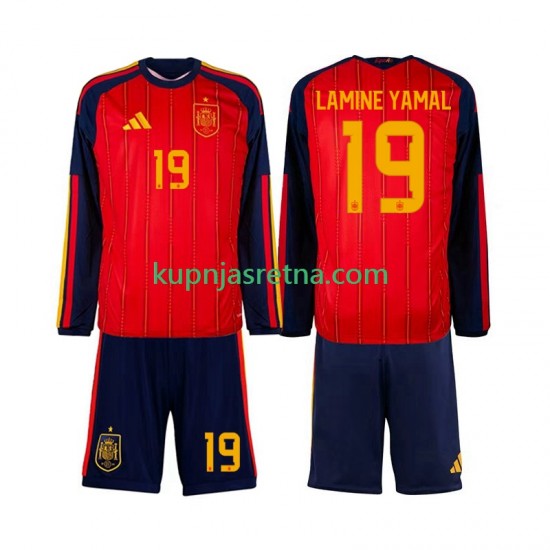 Dječja Domaći Home Dresova Španjolska Lamine Yamal 19 World Cup 2026 Dugim Rukavima