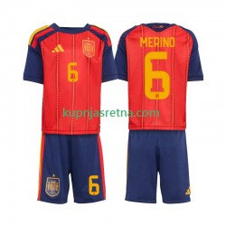 Dječja Domaći Home Dresova Španjolska Mikel Merino 6 World Cup 2026 Kratkih Rukava