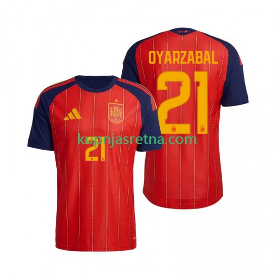 Muškarci Domaći Home Dresova Španjolska Mikel Oyarzabal 21 World Cup 2026 Kratkih Rukava