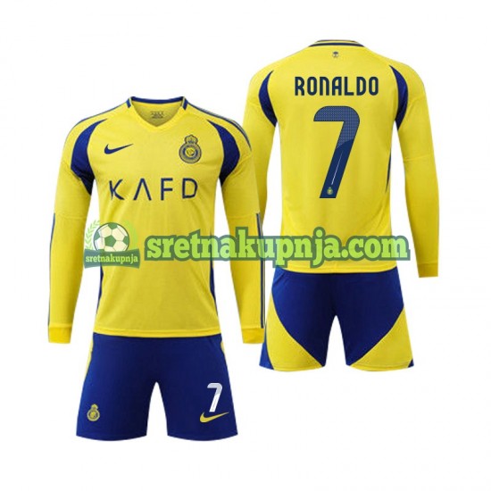 Dječja Domaći Home Dresova Al-Nassr Cristiano Ronaldo 7 2024-2025 Dugim Rukavima