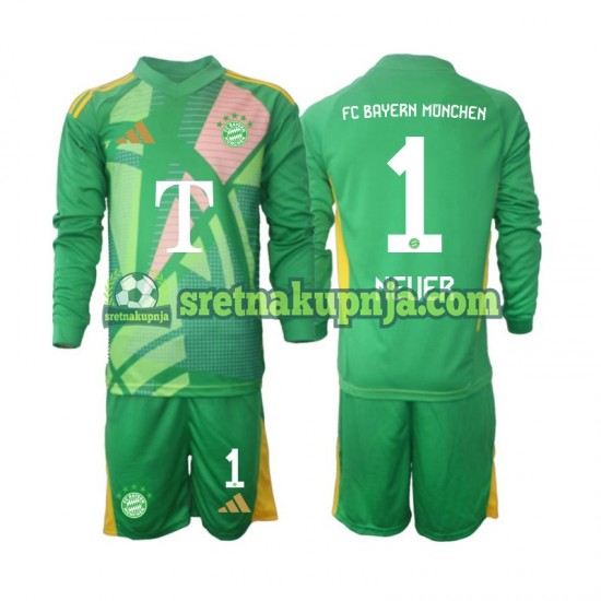 Dječja Četvrti Golmanski Dresova FC Bayern München Manuel Neuer 1 2024-2025 Dugim Rukavima