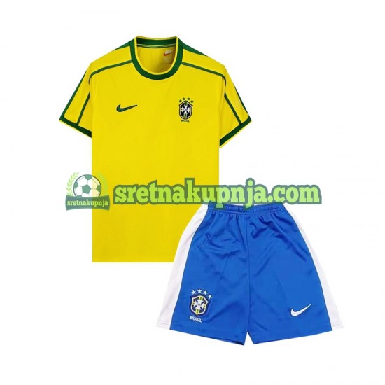 Dječja Domaći Home Dresova Brazil Retro 1998 Kratkih Rukava