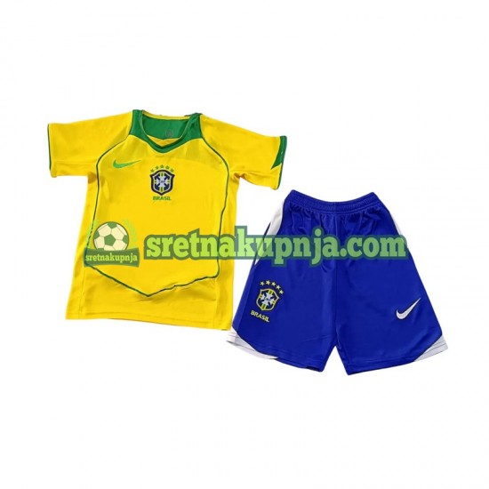 Dječja Domaći Home Dresova Brazil Retro 2004 Kratkih Rukava